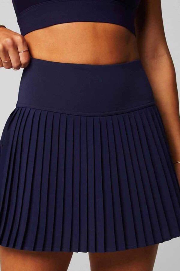 Falda Con Malla Hot Shot Pleated Skirt Classic Mini Mujer Deep Navy