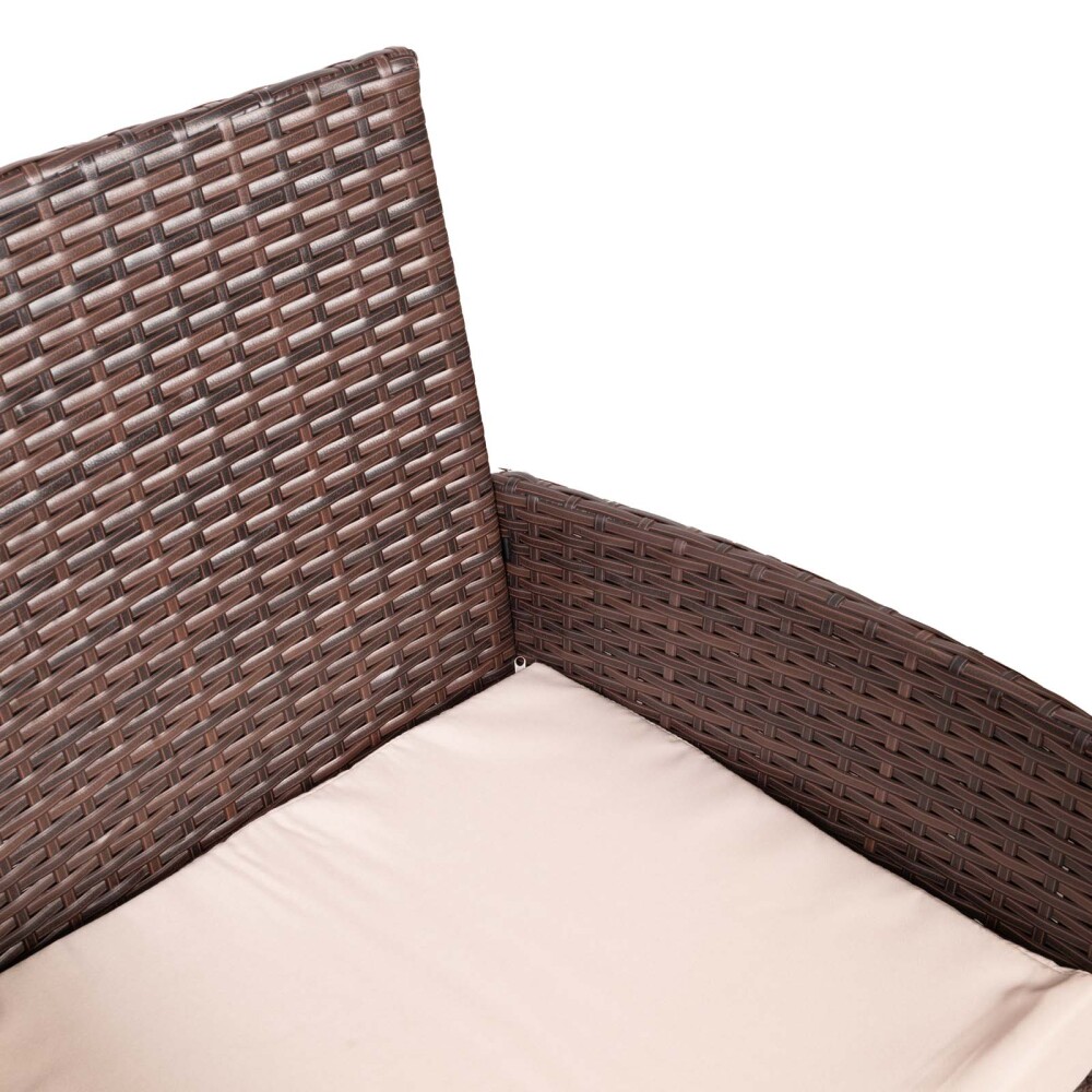 SET LIVING EXTERIOR RATTAN-SINTETICO-Y-ACERO MARRON APOLO
