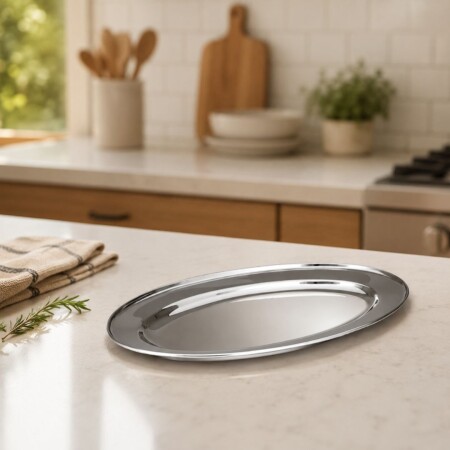 BOWL BANDEJA OVAL 25 CM PLATA