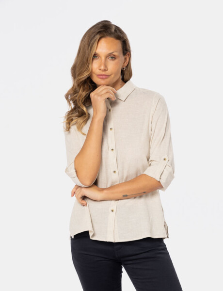 CAMISA DE LINO Beige