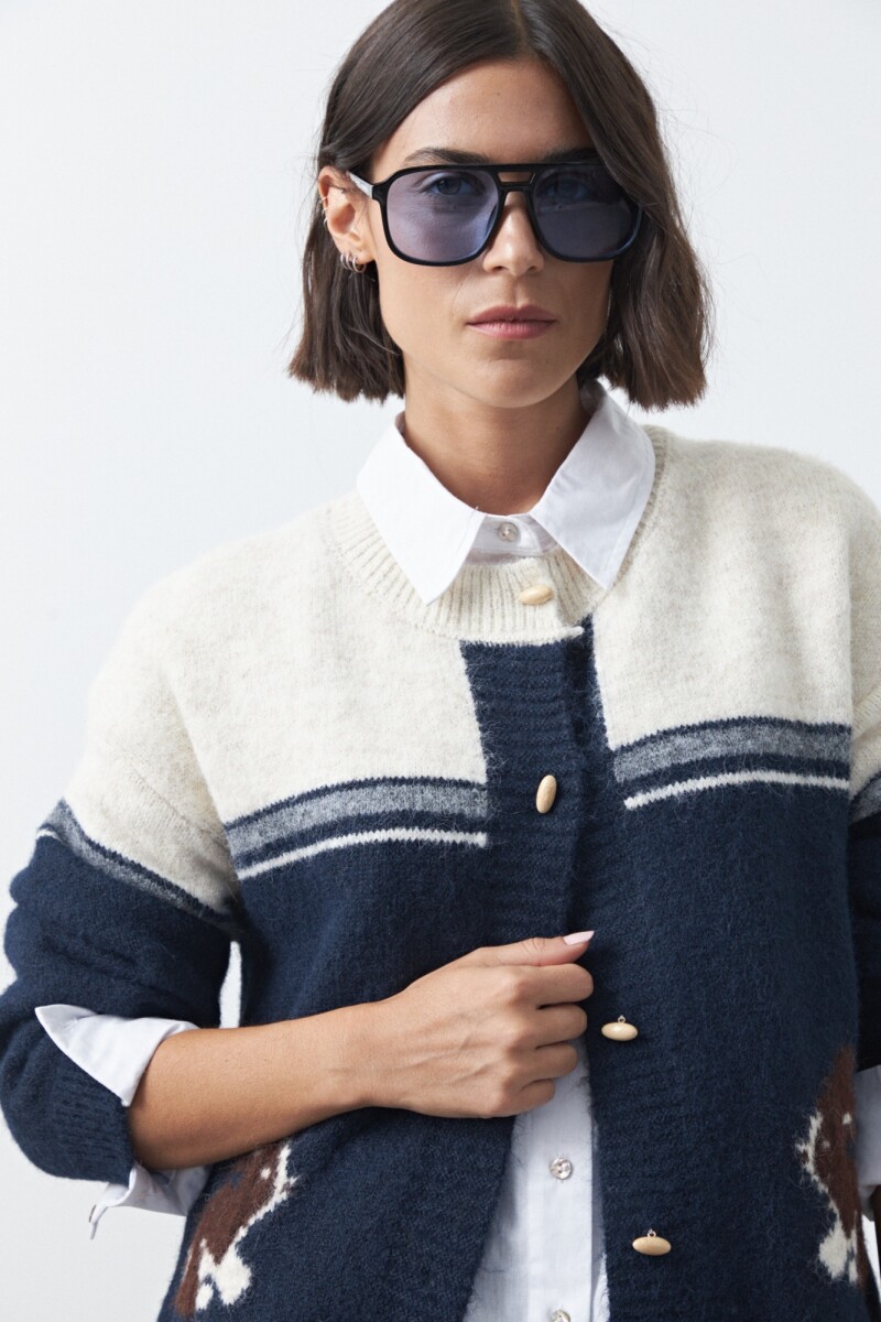 CARDIGAN RABBIT Azul Marino