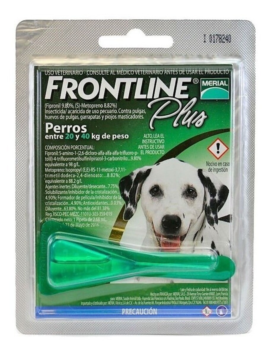 PIPETA FRONTLINE PERRO 20 A 40 KG 
