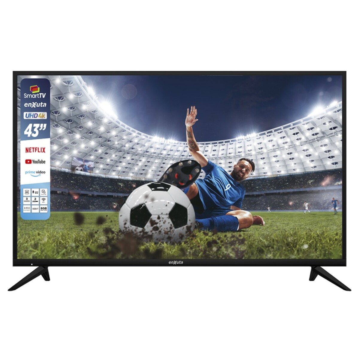 Smart Tv Enxuta LEDENX1243SDF4KW 43 Ultra HD 4K 