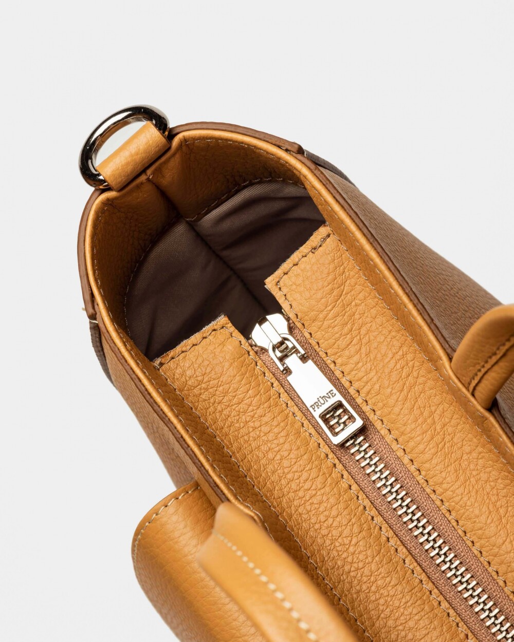 Shopper The Circle en cuero graneado Cuoio