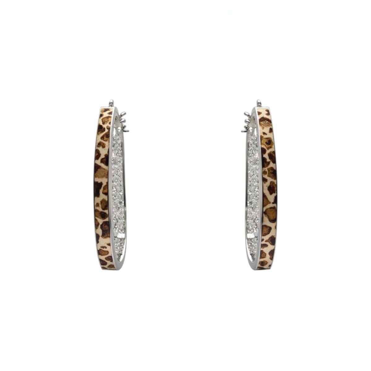 Caravanas Aro Leopardo- Zirconia - Plata 925 - CA4290 - sinpiedra 