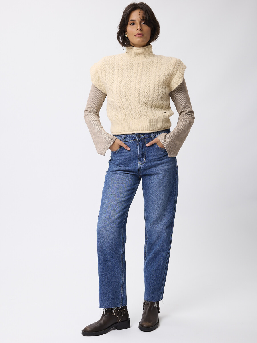 Chaleco hombreras - crudo 