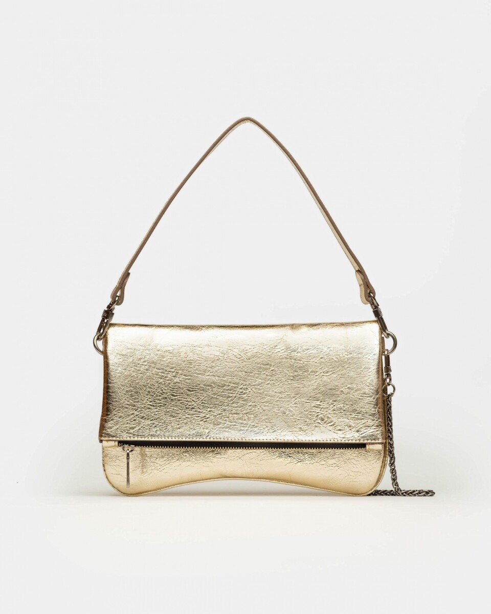 Bandolera Curve en crash metalizado - Platino 