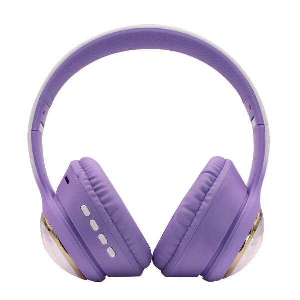 Auriculares Bluetooth Inalambricos Infantiles Rgb Conejo Mic Variante Color Violeta