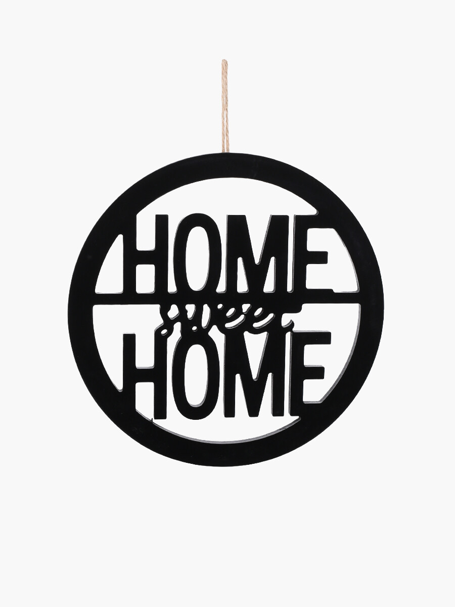 CARTEL COLGANTE DECORATIVO HOME - NEGRO 