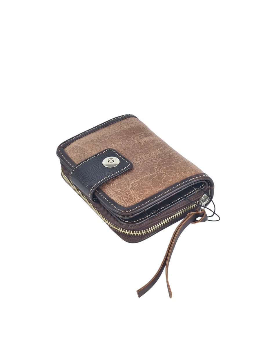 Monedero de Lujo en Cuero Auténtico – Máxima Organización Interior - Marrón 