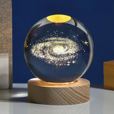 Lampara Veladora Con Esfera de 10 cm de diametro De Vidrio Galaxia