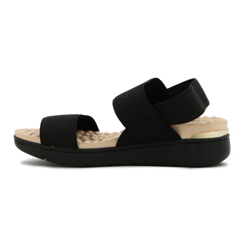 Modare Sandalia Con Tiras Feminino Elastico Canelado Negro
