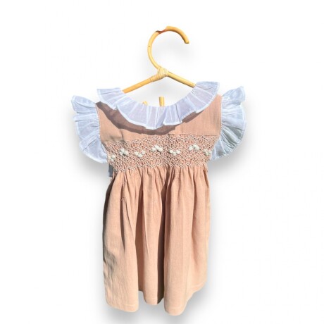 Vestido Punto Smock Beige Vestido Punto Smock Beige