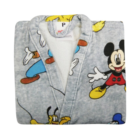Bata de Baño Infantil Velour Mickey Talle P al G Mickey Gris