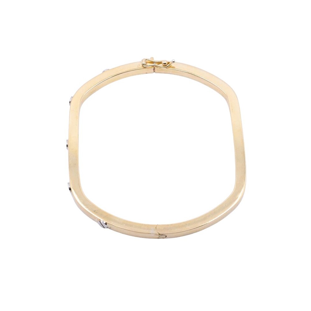 Pulsera oro 18 k rígida 2 tonos. Pulsera oro 18 k rígida 2 tonos.