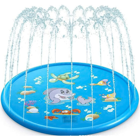 Piscina Inflable Niños Con Rociador De Agua 120 Cm Celeste