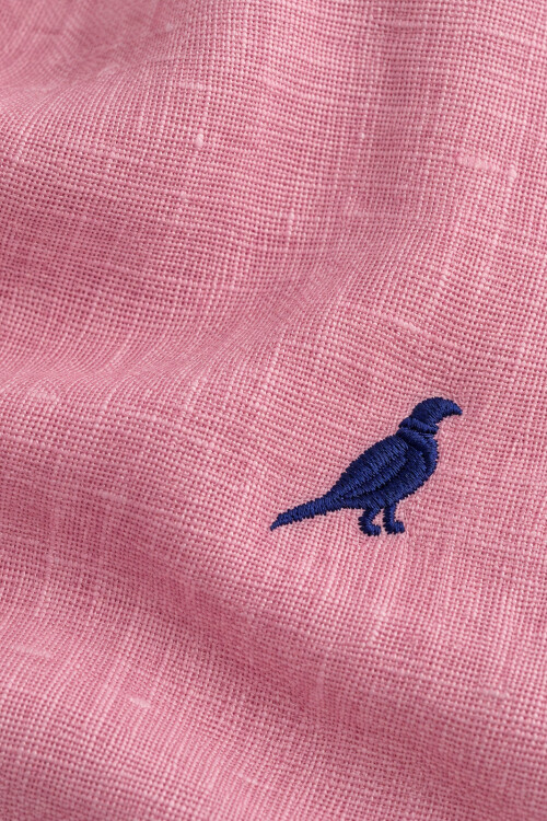 Camisa Lino Hudson Collar Pink Melange