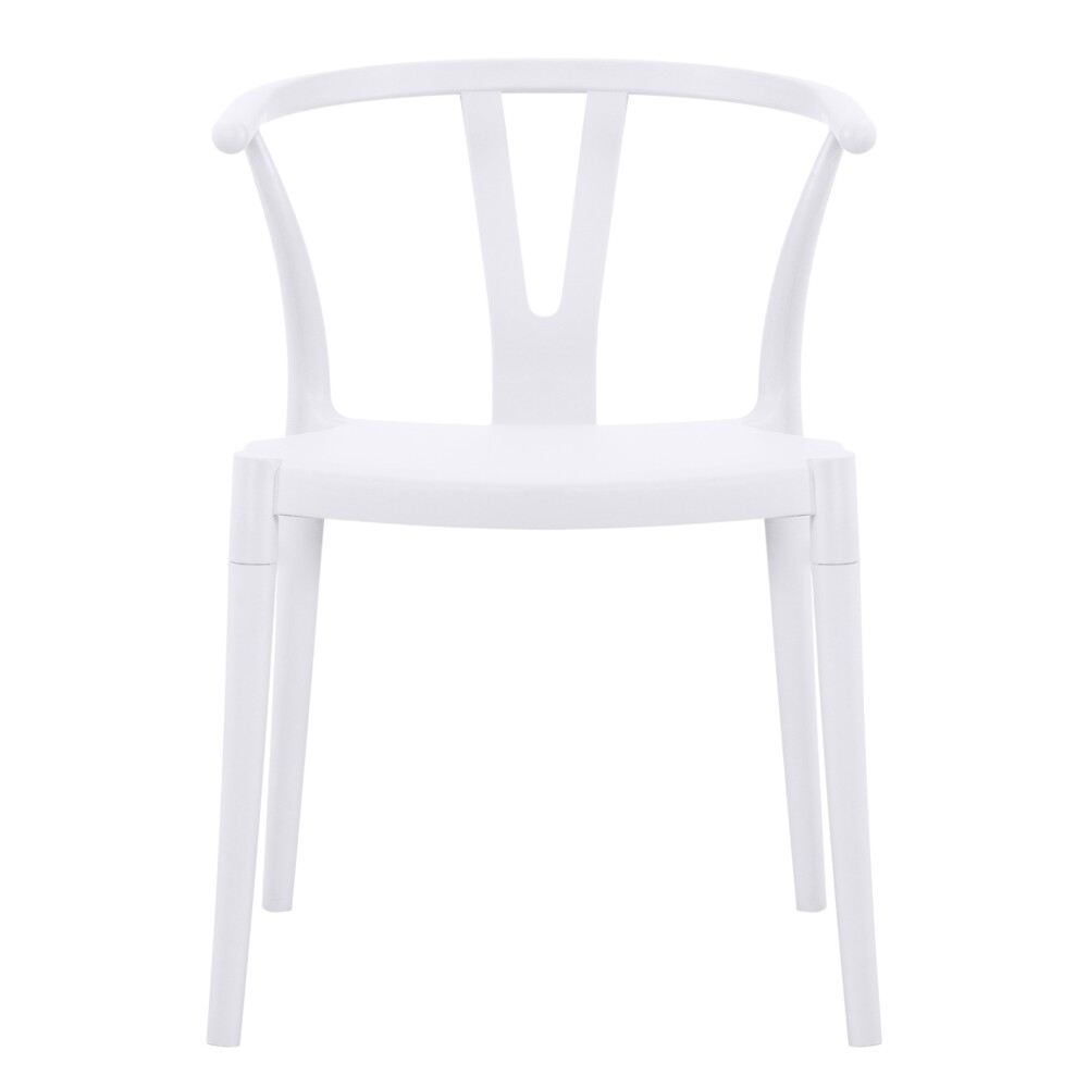 Silla Wishbone de polipropileno Blanco Tiza Silla Wishbone de polipropileno Blanco Tiza
