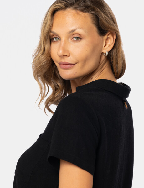 CAMISA DE LINO LISA Negro