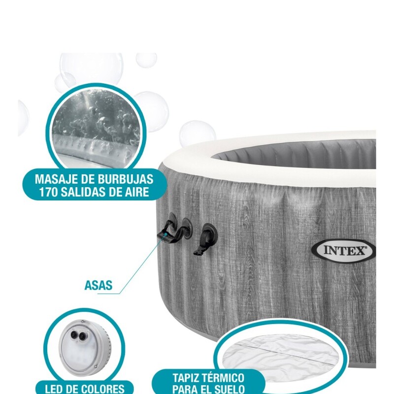 INTEX PURESPA GREYWOOD CAPACIDAD 6 PERSONAS Intex Purespa Greywood Capacidad 6 Personas