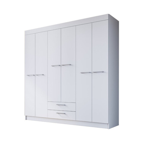 Ropero Mac Mdp 6 Puertas 2cajones 12 Estantes Color Blanco Ropero Mac Mdp 6 Puertas 2cajones 12 Estantes Color Blanco