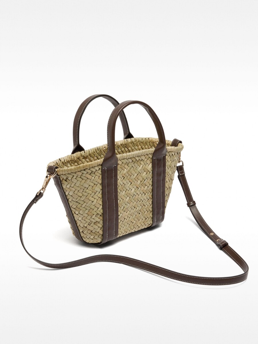 Bolso Tote De Rafia marron