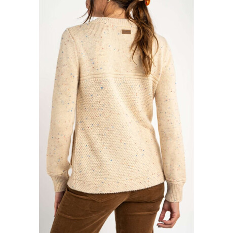 Cardigan Broches Bouttonne Beige Melange