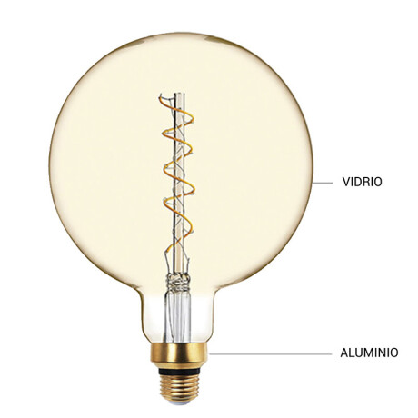 LAMPARA FILAMENTO LED AMBAR G200 Lámpara Filamento Globo LED Ambar G20