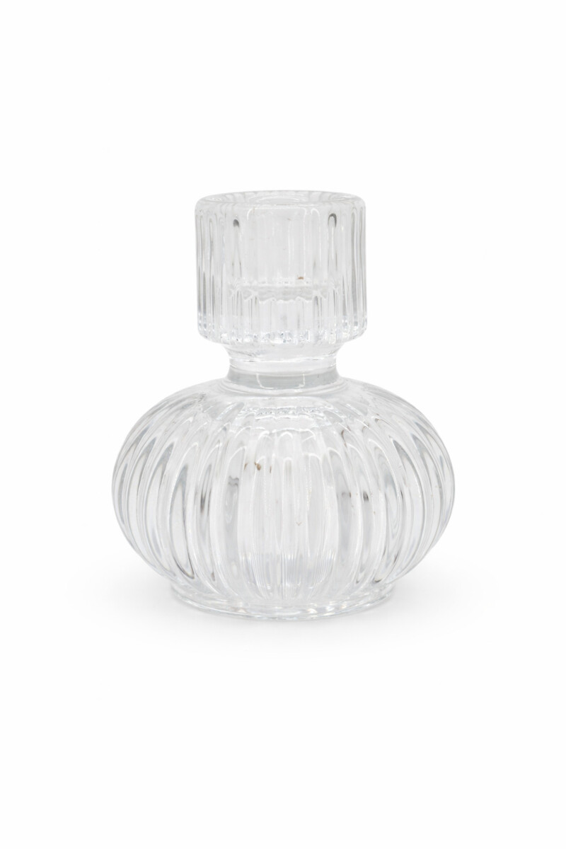 CANDELABRO VIDRIO LABRADO - TRANSPARENTE 