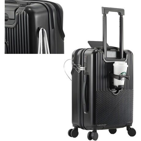 Valija rigida Lumax Sapporo con portavaso Negro