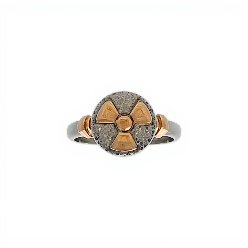 Anillo Profesión Radioterapia-Plata y Oro-Sin Piedra-AP5014 sinpiedra