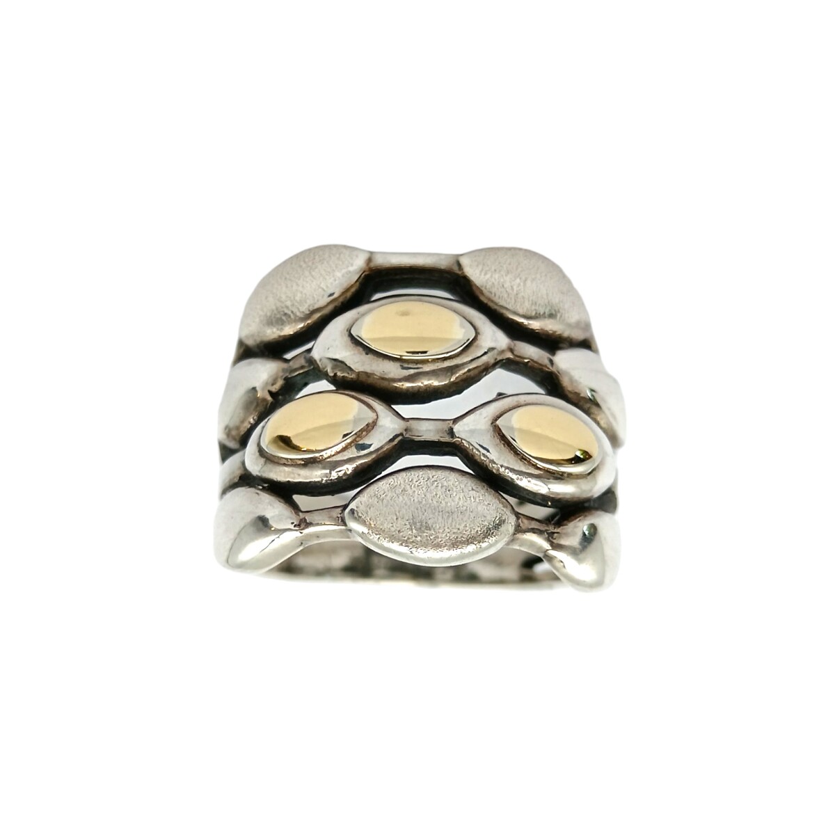 Anillo Bubble-Plata y Oro-Sin Piedra-AN5040 - sinpiedra 