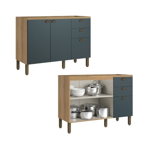 COCINA MODULADA 2,71 MT CAPUCCINO/AZUL - FINESSE COCINA MODULADA 2,71 MT CAPUCCINO/AZUL - FINESSE