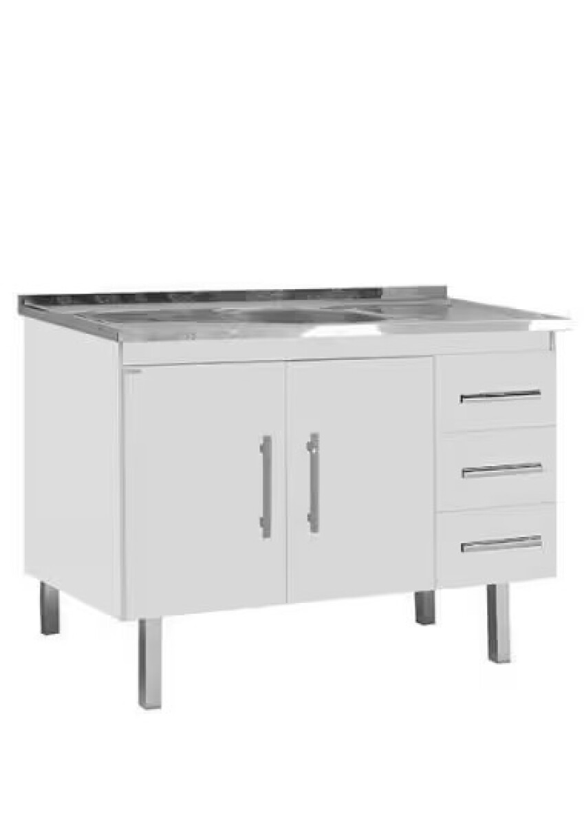 Mueble De Cocina Bajo Mesada 120 Cm Blanco 