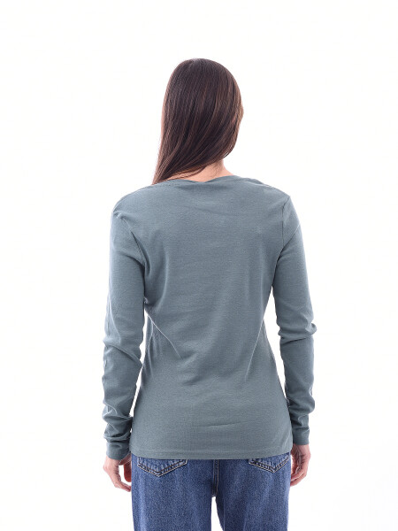 REMERA BASICA PETRA RIBB VERDE