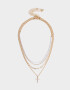 Collares Cortos Religioso Collares Cortos 4 Perlas - Dorado