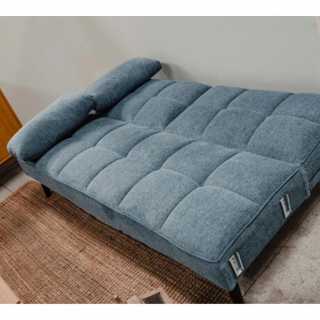 SOFA FRIDA Sillón Sofá Cama RUSTICO Frida Respaldo Reclinable - Azul