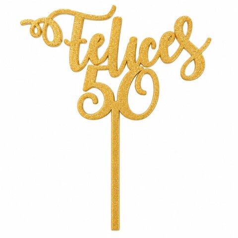 Topper 3D Felices 50' Dorado Topper 3D Felices 50' Dorado