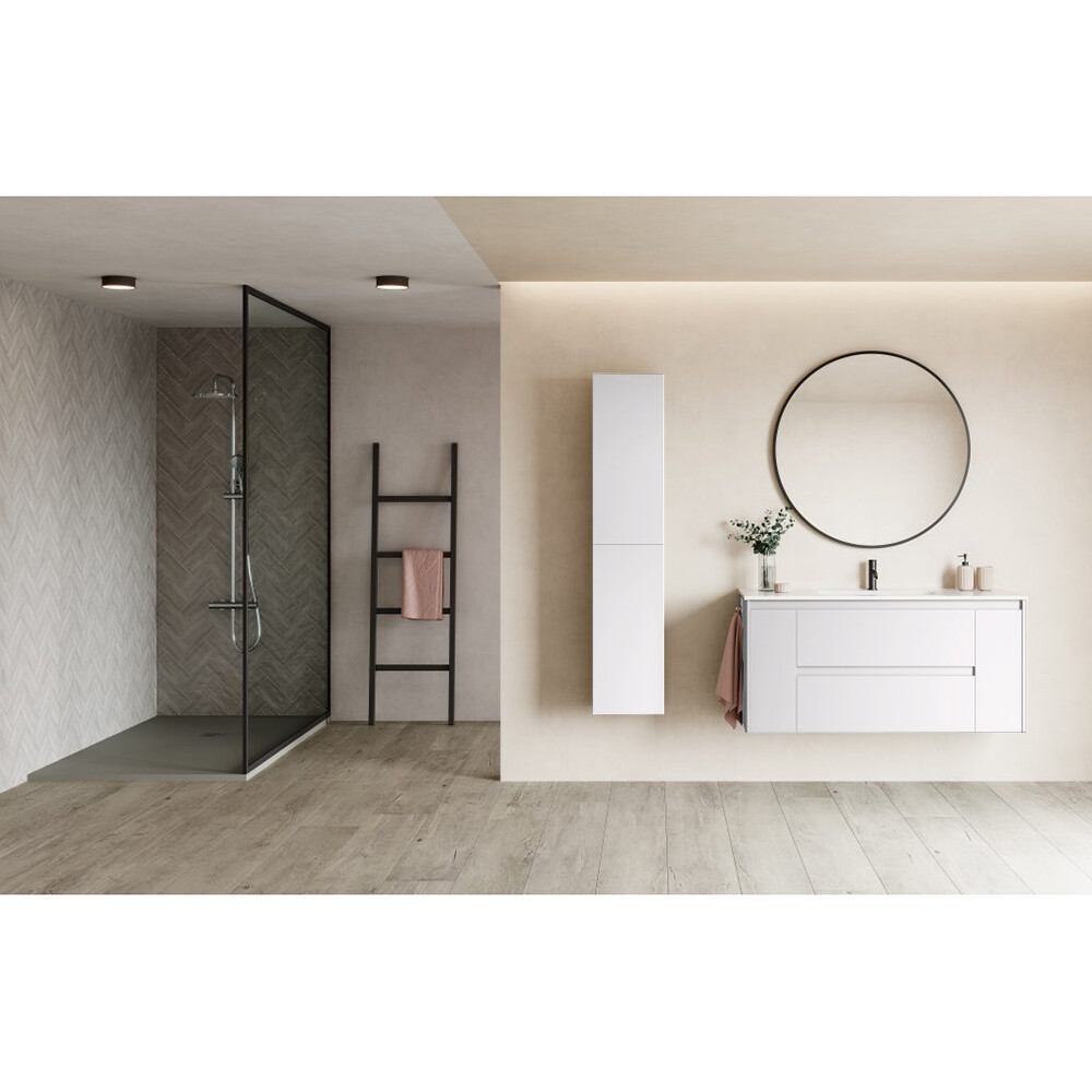 MUEBLE DE BAÑO ALFA 120 CM BLANCO CON MESADA Mueble De Baño Alfa 120 Cm Blanco Con Mesada