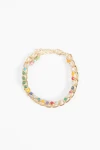 Pulsera doble cadena y piedras dorado