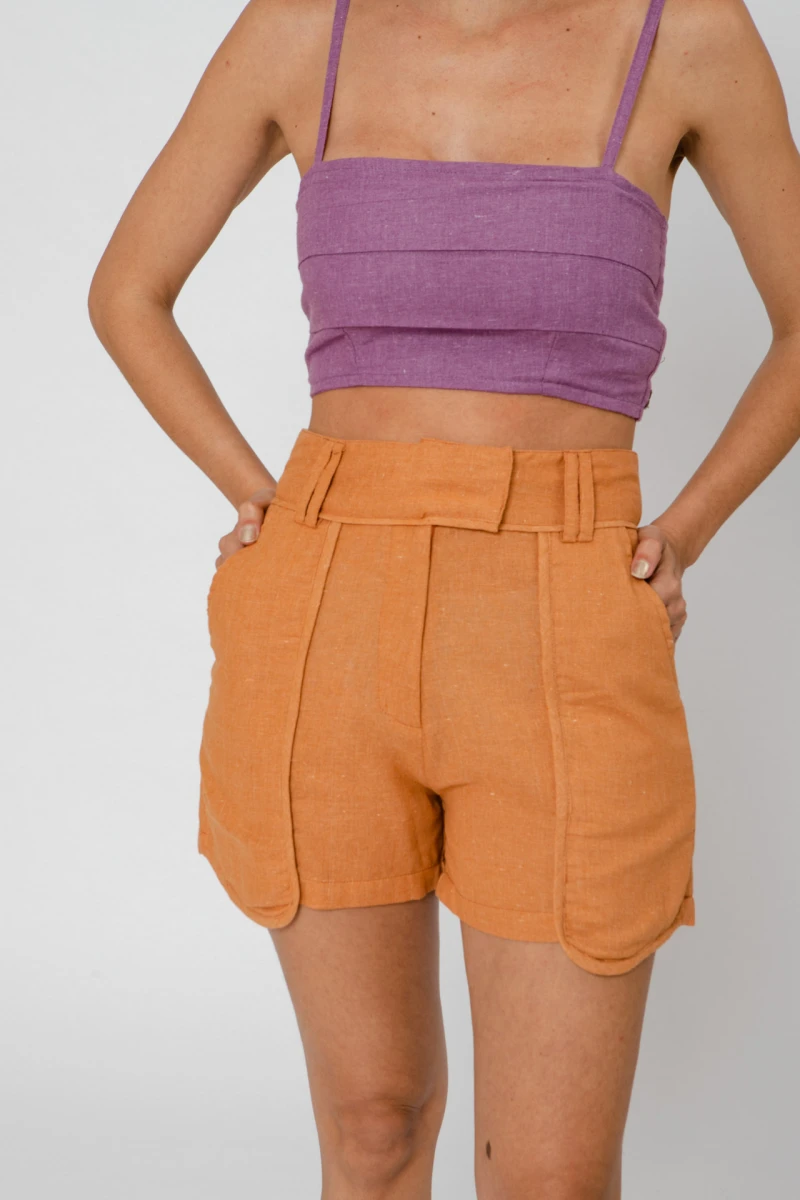 Short Blanc naranja s