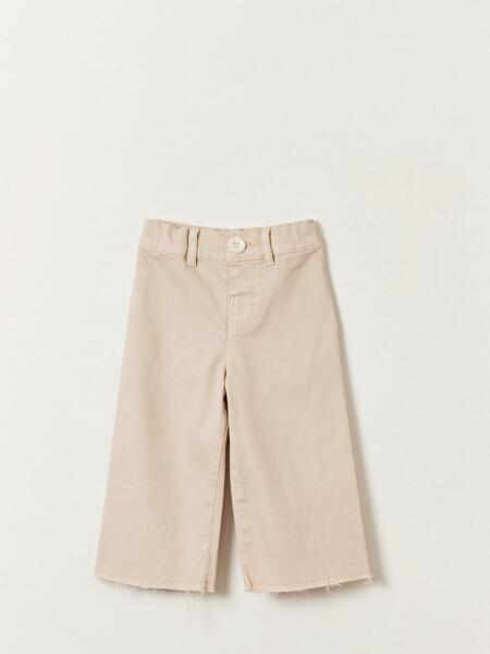 Pantalón jean ancho Beige
