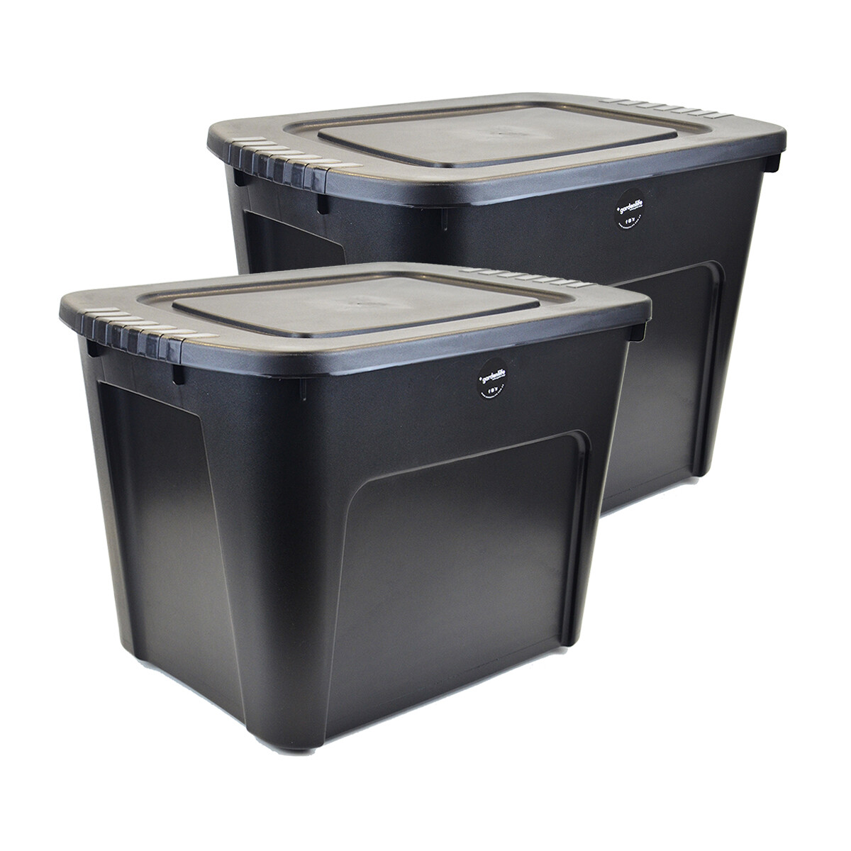 Set x2 Caja organizadora Ecobox 80 lts - NEGRO 