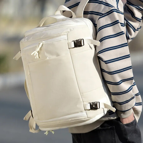 Mochila bolso con bolsillos de viaje Beige