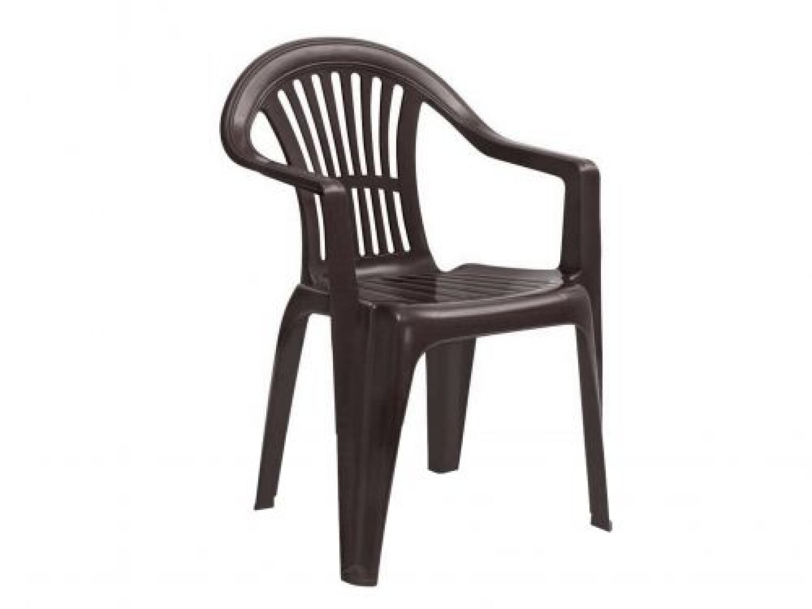 Silla Pvc Apilable CEM Marrón C/Apoya Brazos 