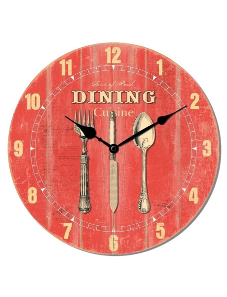 RELOJ DE PARED MDF D28.8X3.5CM CUBIERTOS DINING RELOJ DE PARED MDF D28.8X3.5CM CUBIERTOS DINING