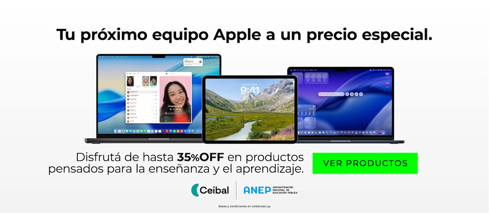 Ceibal, equipos ceibal, Macbook Air, Macbook Pro, iPad, Laptops