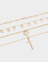 Collares Cortos Religioso Collares Cortos 4 Mix Cadenas - Dorado
