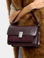 Bolso De Mano Con Solapa burdeos