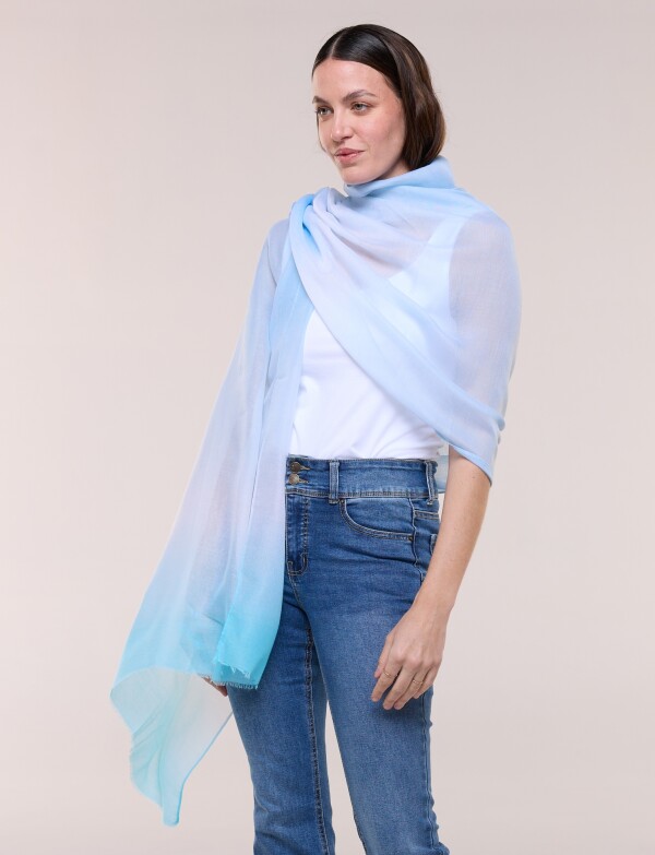 Pashmina Degradé CELESTE/MULTI